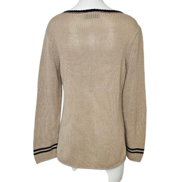 Wooden Ships Paola Buendia Nautical Loose Knit Sweater, Stretch, Size M/L - Picture 4 of 8